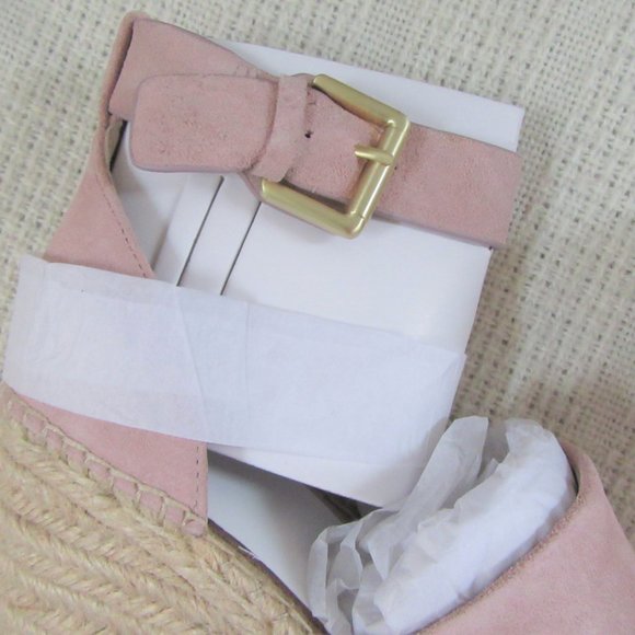 MARC FISHER Adalyn pink espadrilles sandals suede - Picture 5 of 9